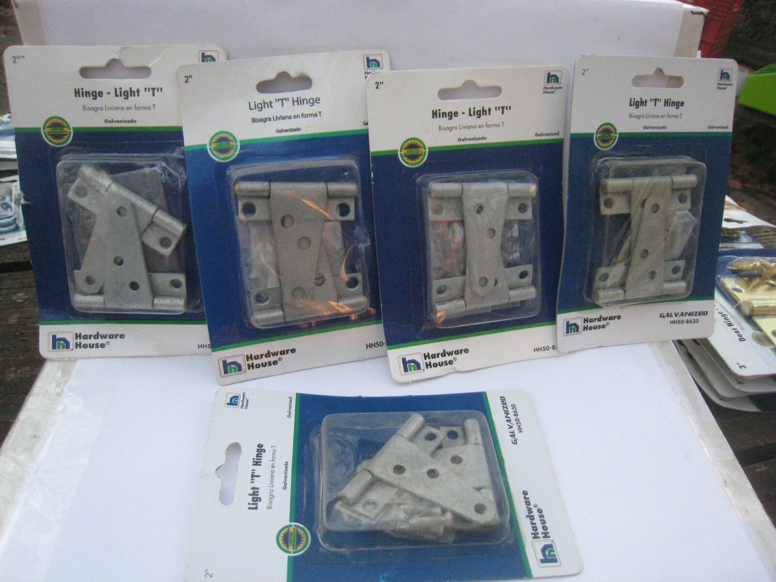 5 Pkg of 2pcs   2" inch Light  Duty Galvanized T Hinges HH50-8630 Hardware House