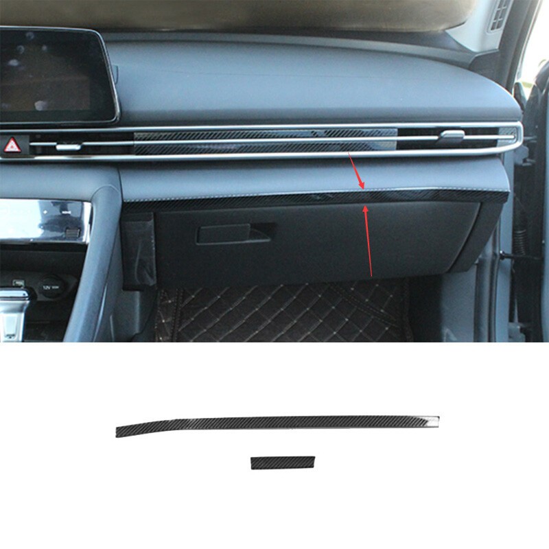 Carbon Fiber Steel Central Console Instrument Strip For Hyundai Elantra 2021-23