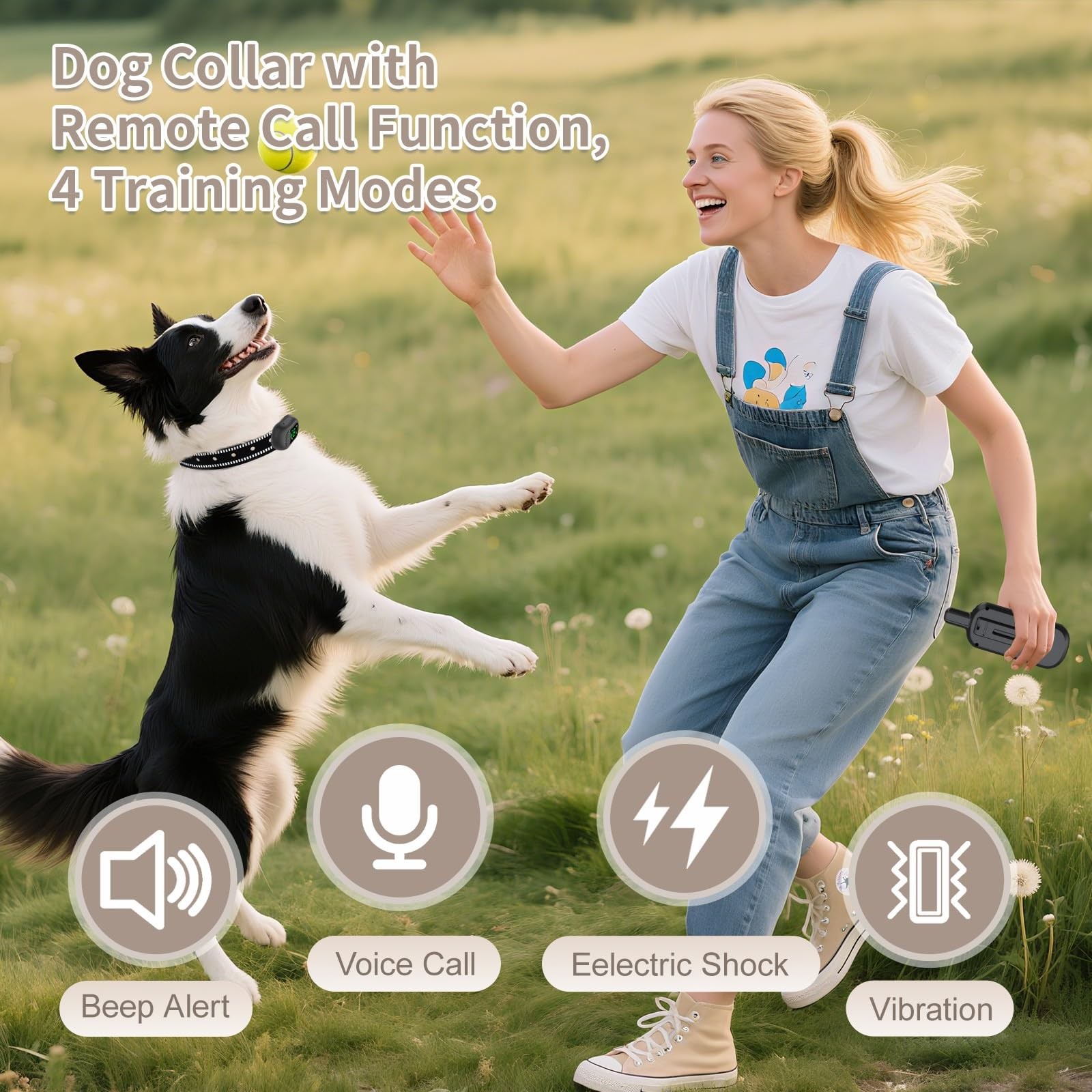 Dog Shock Collar 4900FT Dog Training Collar with Remote/Call Function/Light I...