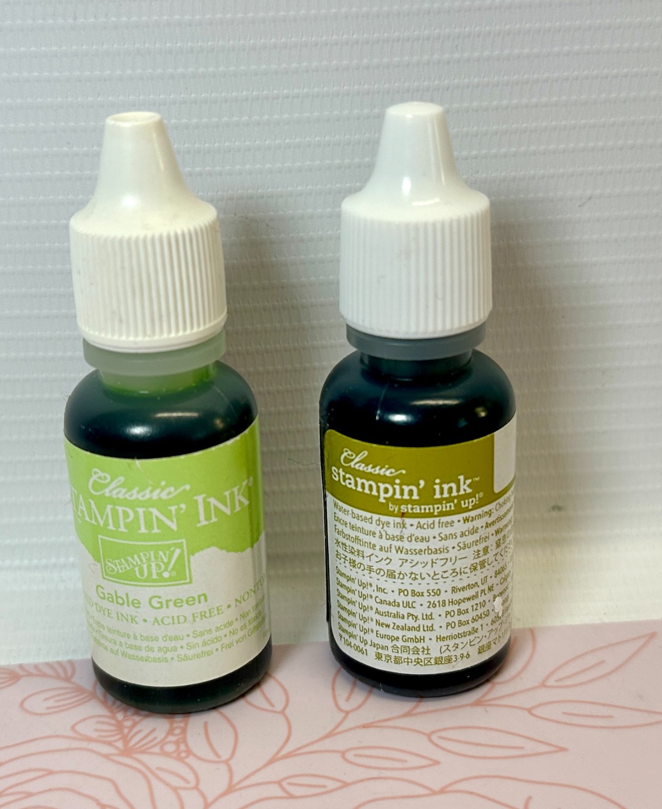 Lot of 2 Stampin' Up! Ink Pad Refills~ Classic GABLE GREEN & OLD OLIVE New