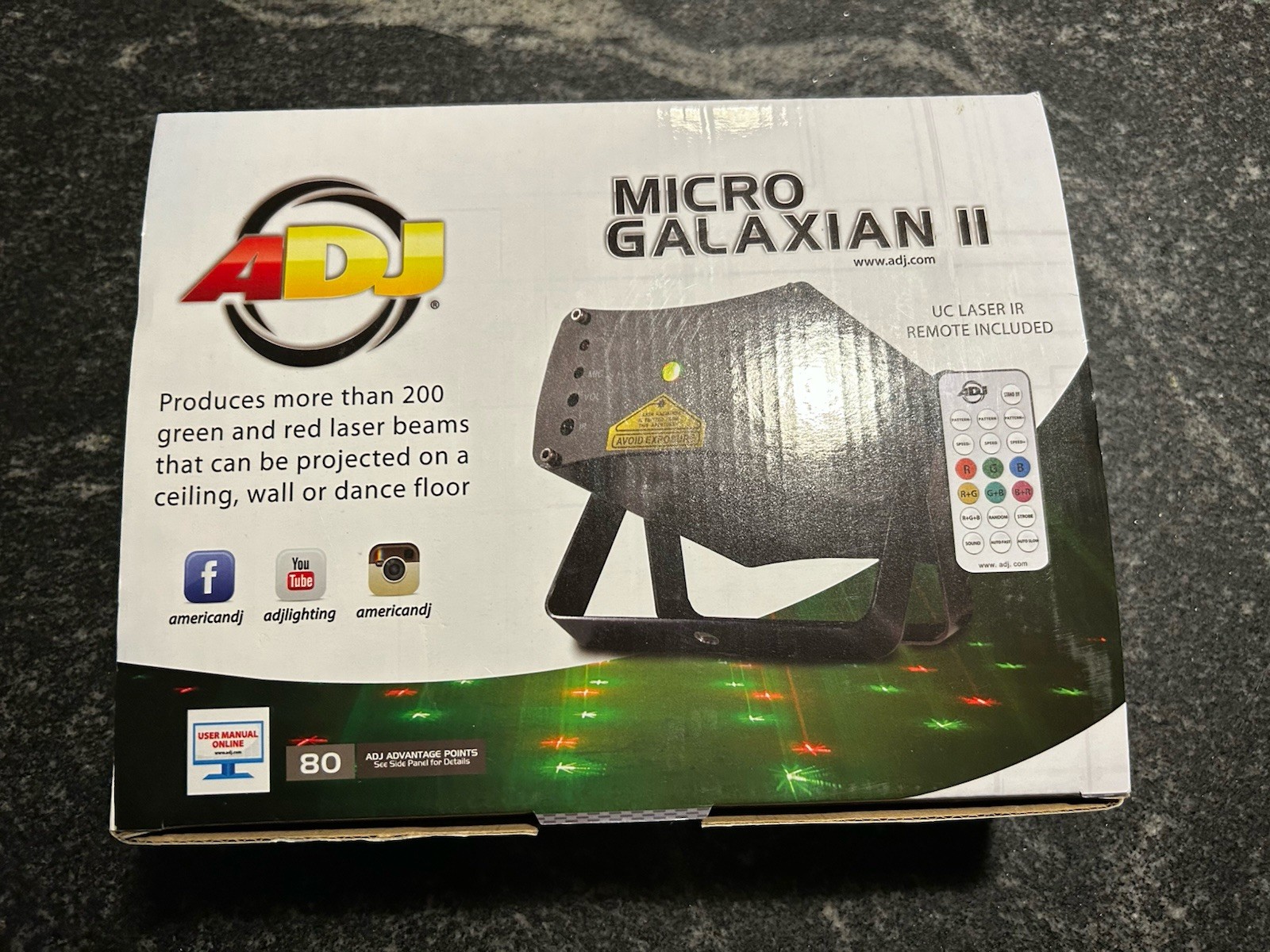 Micro Galaxian II Compact Green/Red Laser Beam Effect Light Fixture