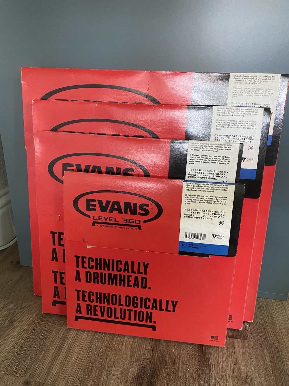 Evans Drum Heads - Hydraulic Glass Tompack, Rock (10, 12, 14, 16 Inch) New