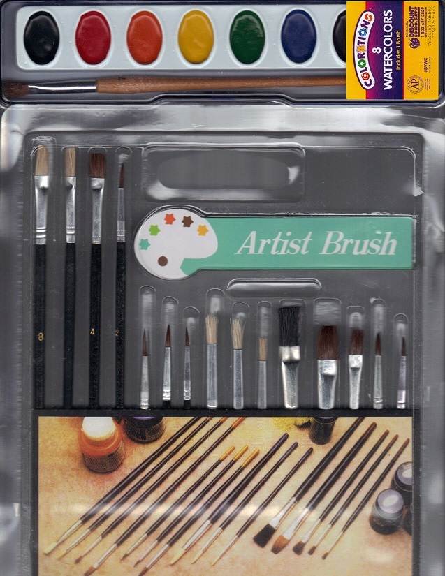 BUY THREE WATERCOLOR PAINT SETS WITH 16 DIFFERENT BRUSHES FOR LESS!!!!!!!!!