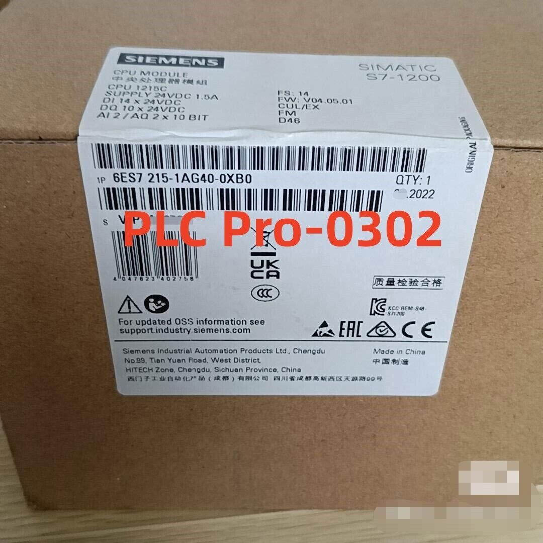 6ES7215-1AG40-0XB0 1PCS Brand New Siemens 6ES7 215-1AG40-0XB0  Fast shipment