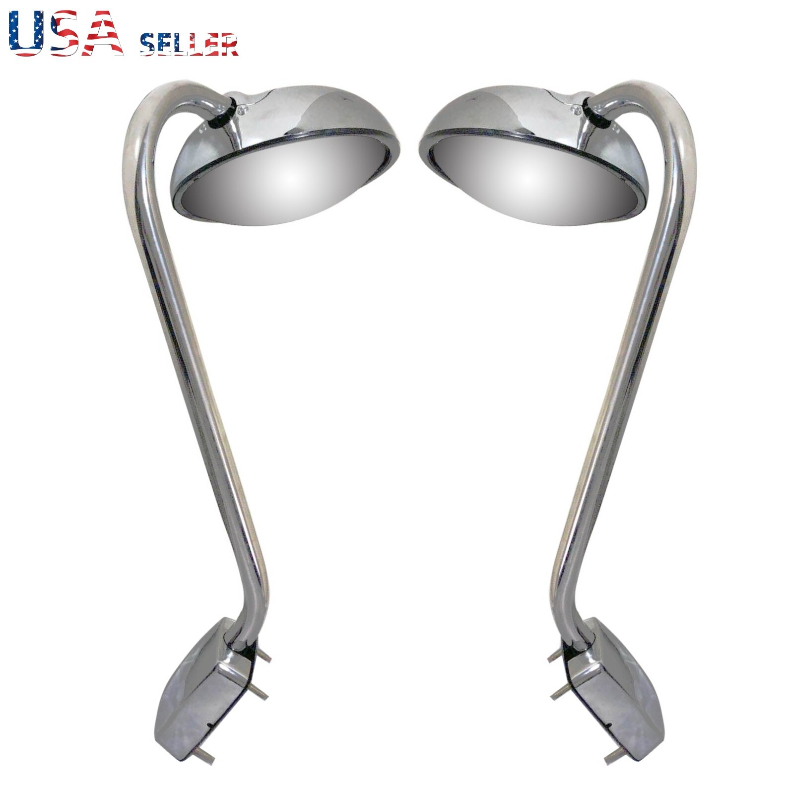 Pair Left+Right Side Hood Mirror Stainless Steel For Kenworth T680 Peterbilt 579