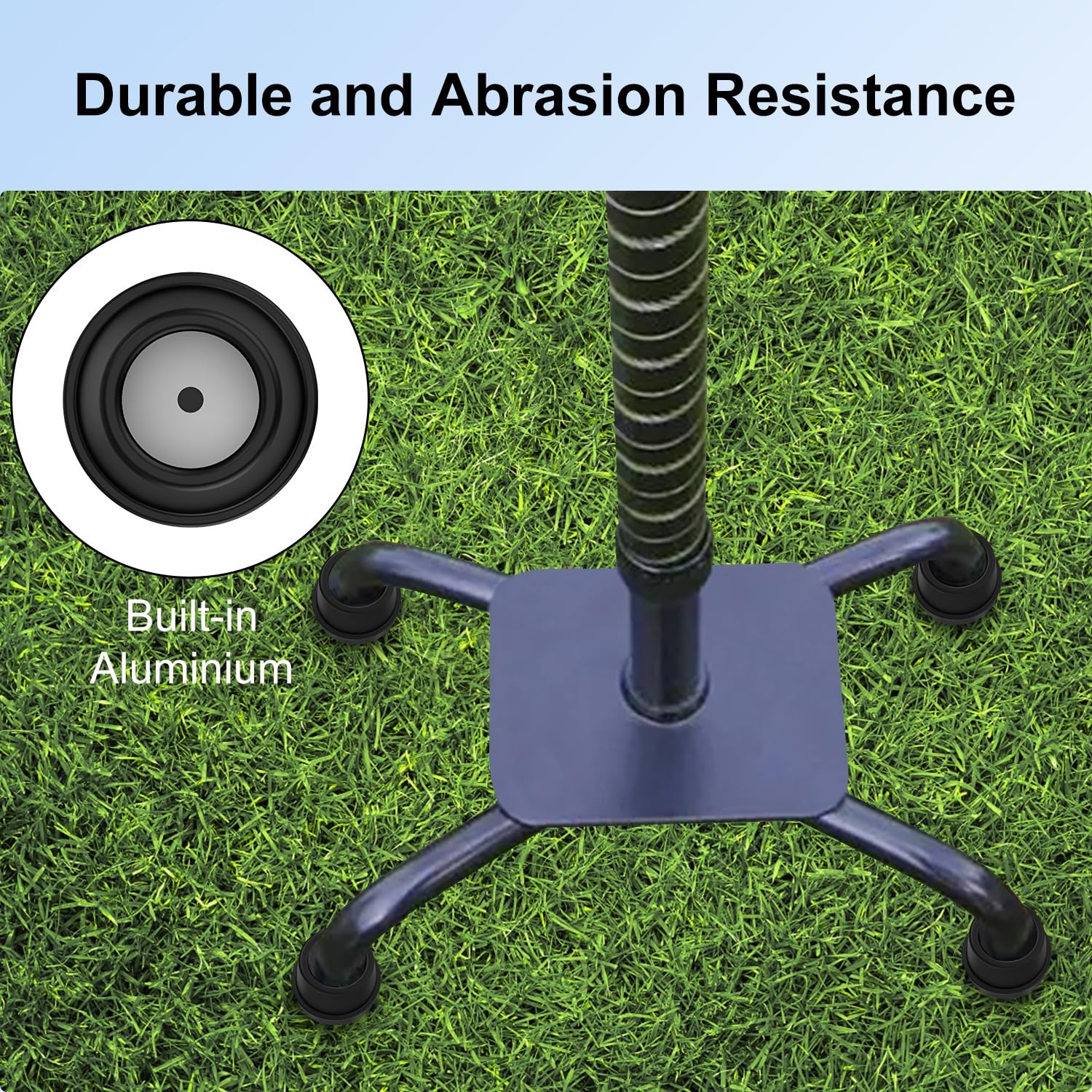 Replacement Quad Cane Tips (4 Pack) - 1/2 Inch Non-Slip Rubber Foot - Durable At