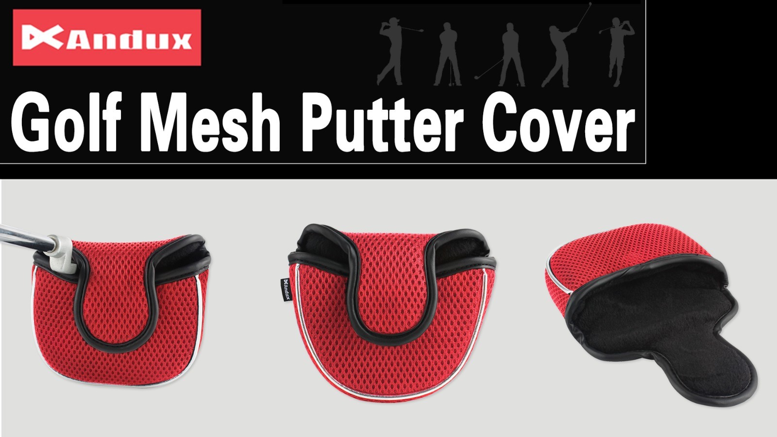 Golf Putter Head Covers for Center Shaft, Mallet & Square Design, Durable Protec