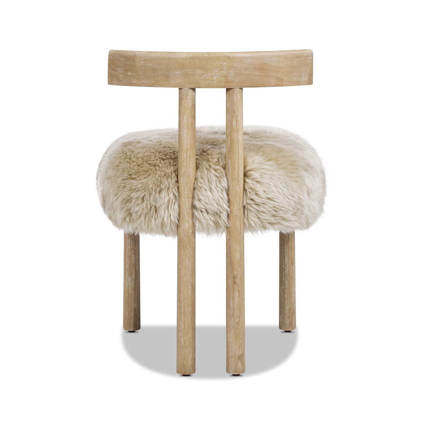 Arden 19.5" Genuine Sheepskin Fur Split Back Dining Chair Natural Blonde