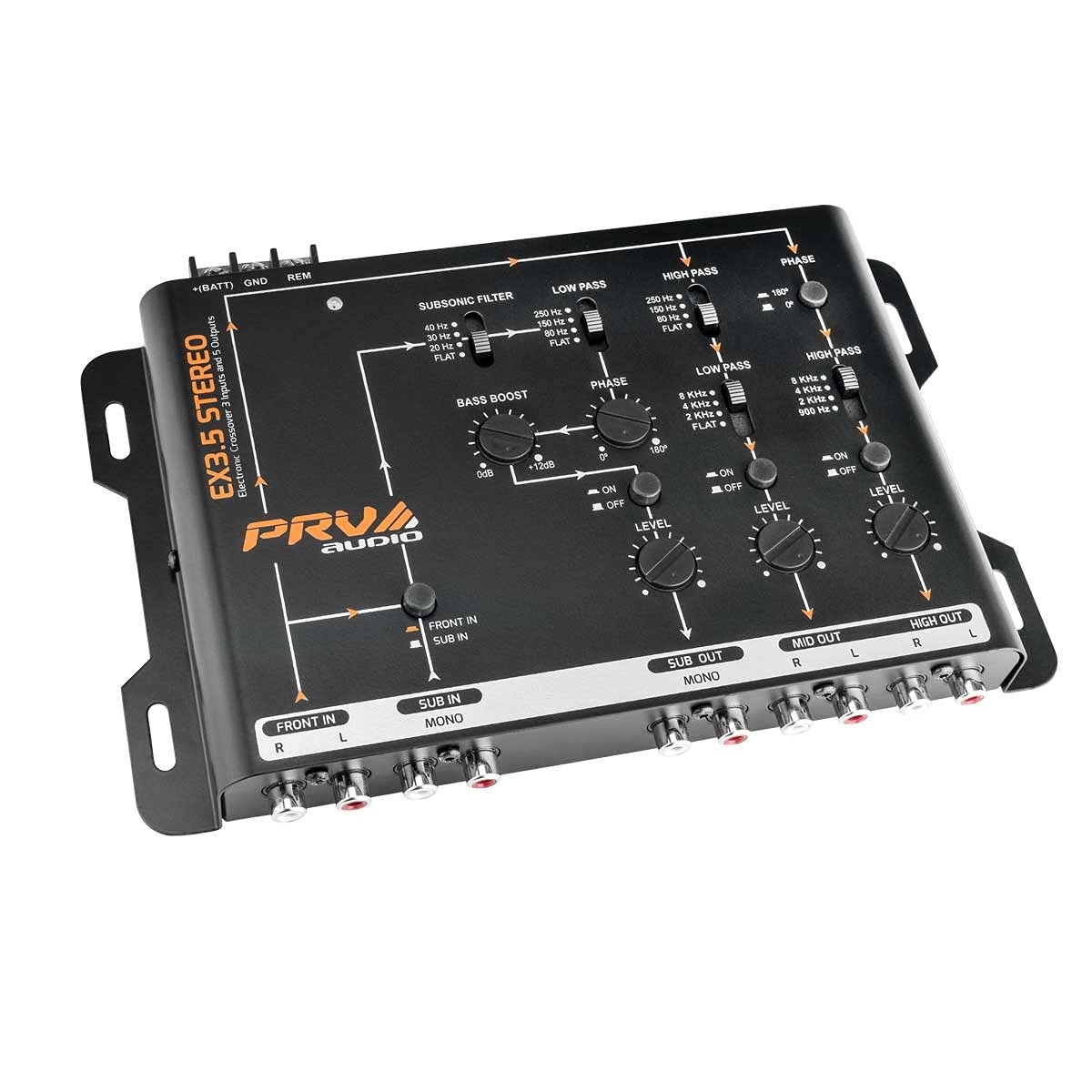 PRV Audio EX3.5STEREO 3-Way Or 2-Way Electronic Car Audio Crossover