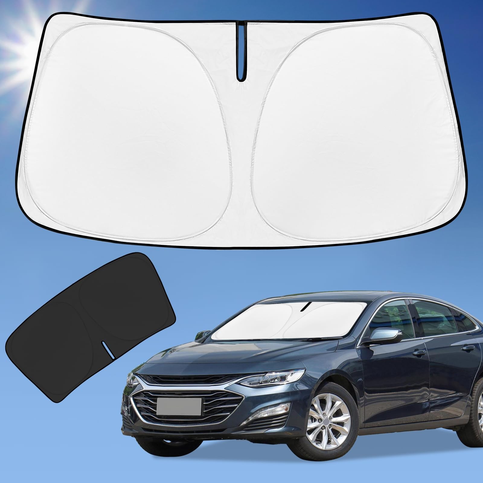 Sun Shade Sunshade for Chevrolet Malibu Chevy 2016 - 2025, Silver