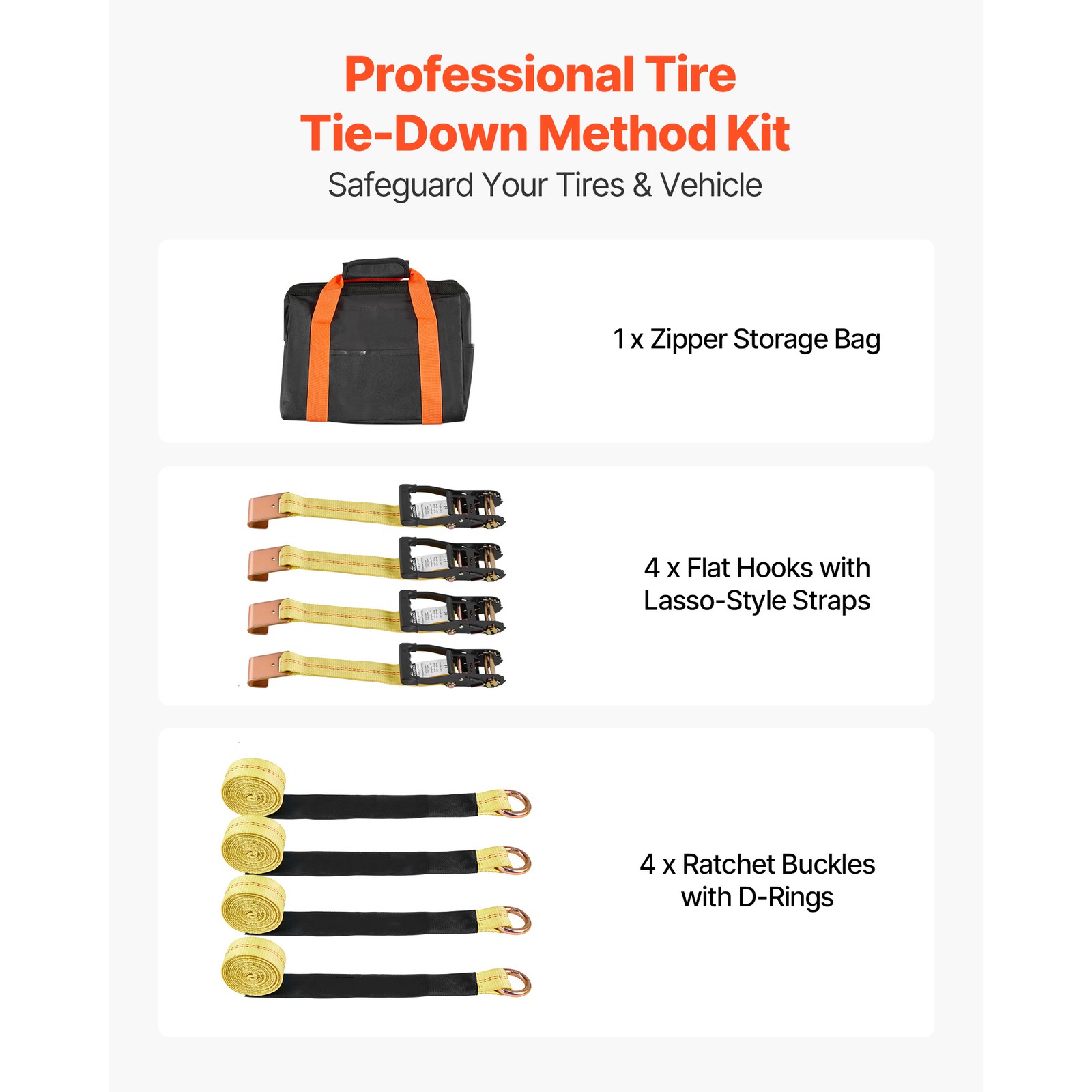 Uimoso Wheel Chock Tie-Down Kit with Flat Hook, 10,009 lbs Load Capacity