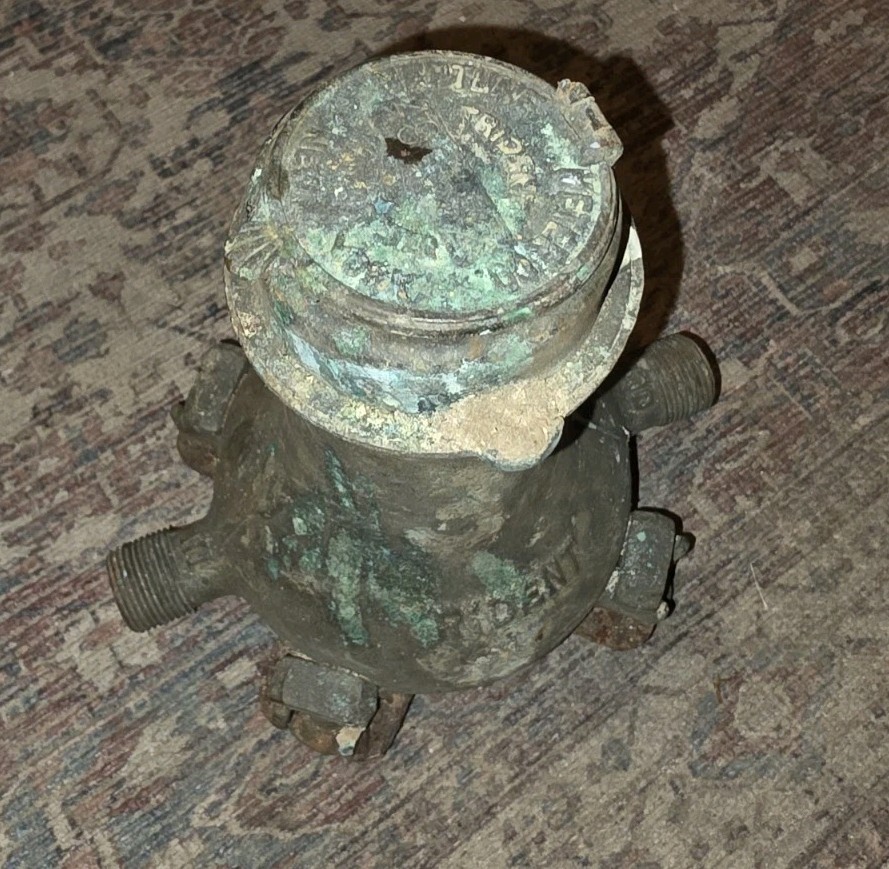 Vintage Antique Neptune Meter Co Trident Brass Water Meter New York