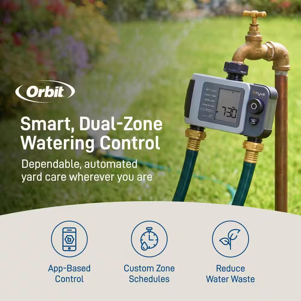B-Hyve XD Bluetooth 2-Outlet Hose Watering Timer Sprinkler Timer