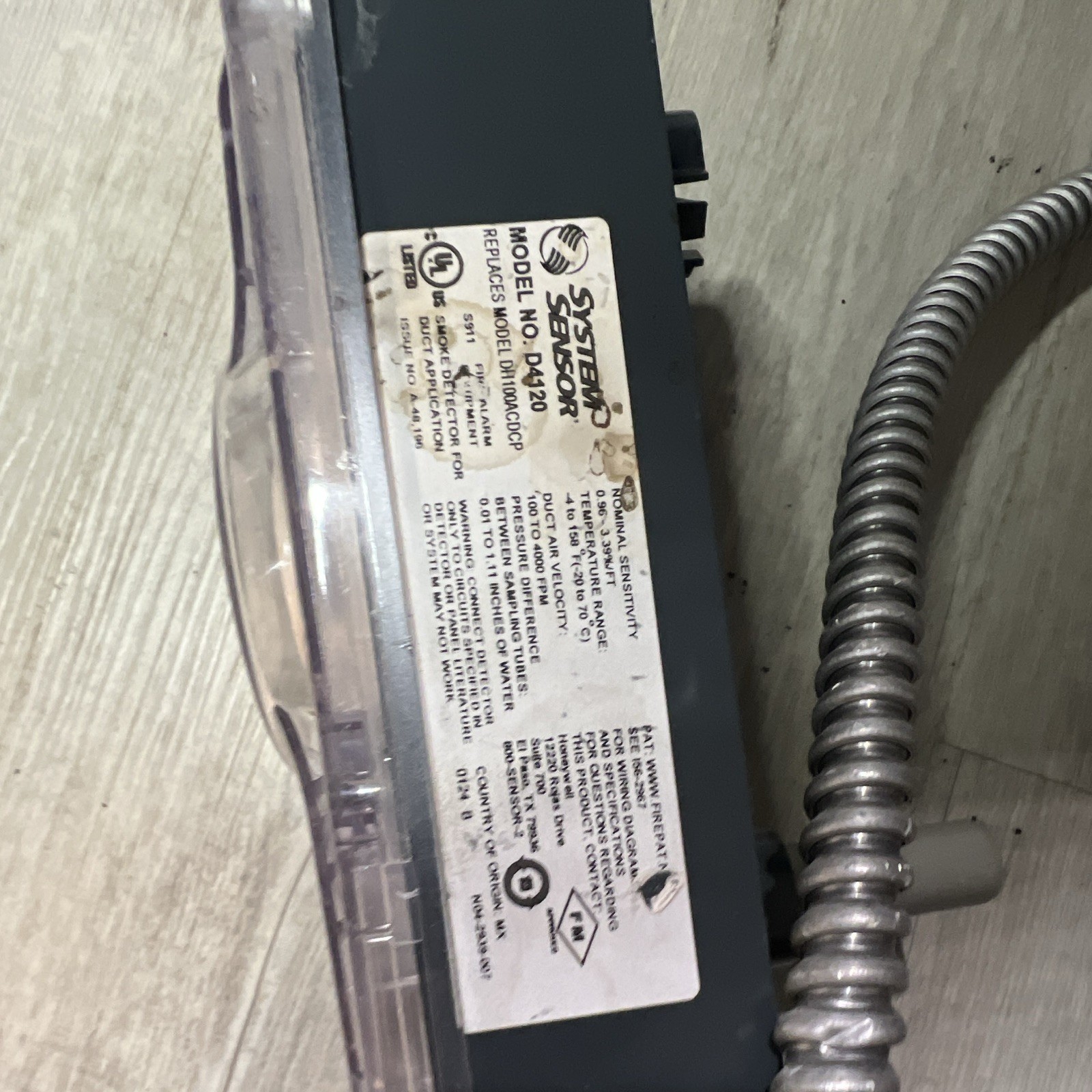 System Sensor D4120A Duct Smoke Detector, Smoke Detectors