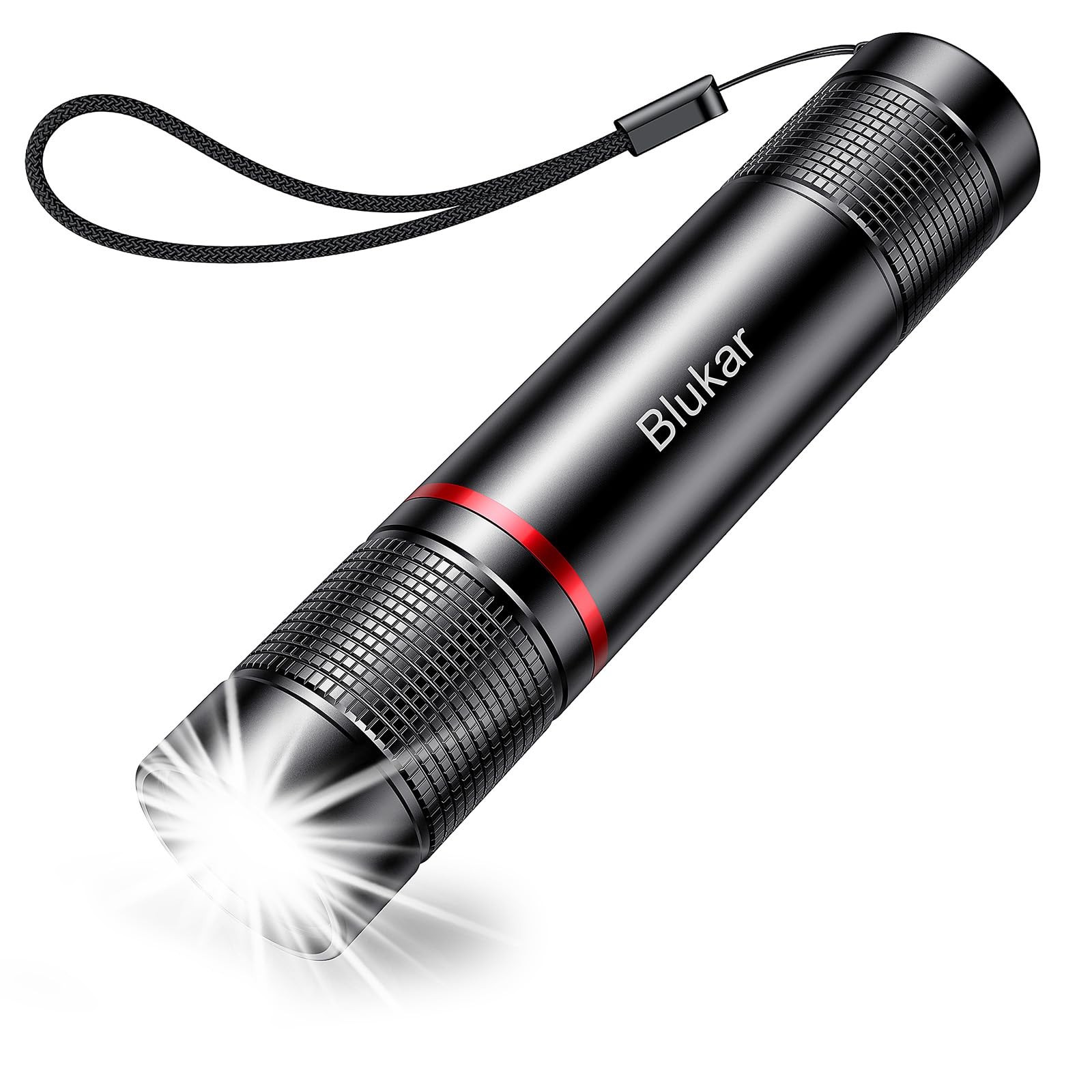 Blukar Rechargeable Flashlight, High Lumens Super 1 Pack, Black