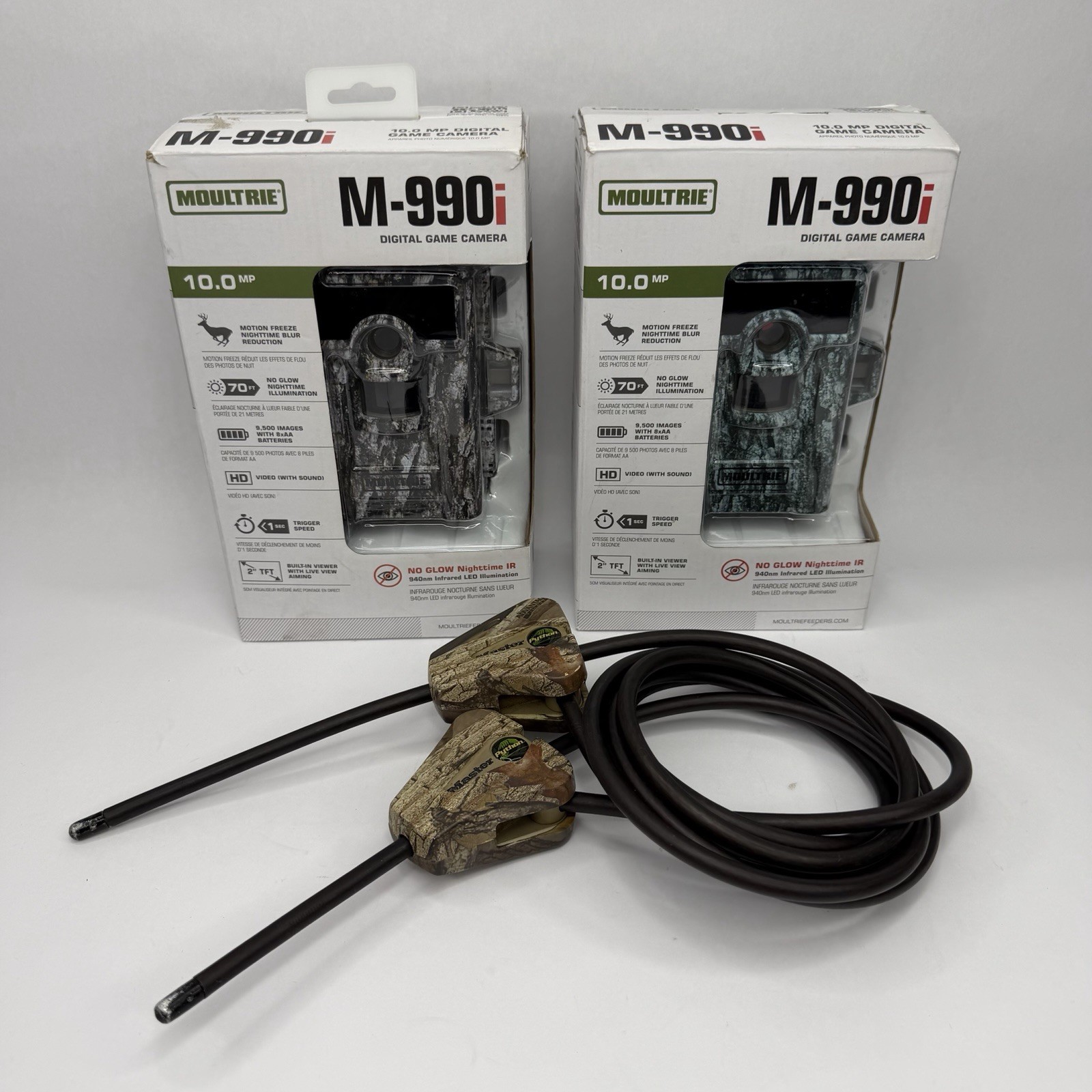 Lot of (2) Moultrie M-990i Infrared Trail 10.MP Digital Game Camera (Camo) READ