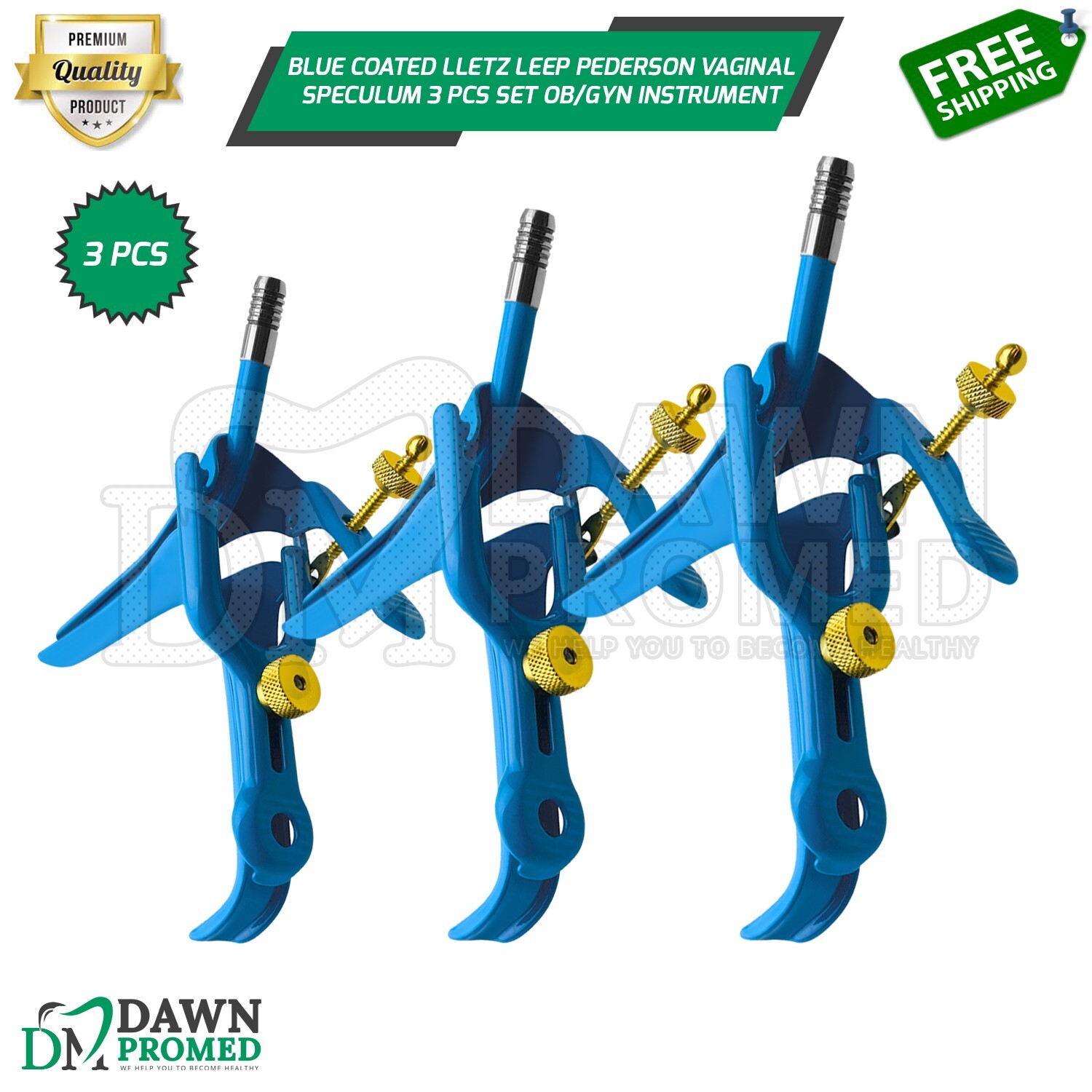 Blue Coated LLETZ LEEP Pederson Speculum 3 Pcs Set OB/GYN Instrument German Gr