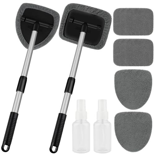 Windshield Cleaner Tool, Car Window Cleaner Tool with 4 Pcs Reusable