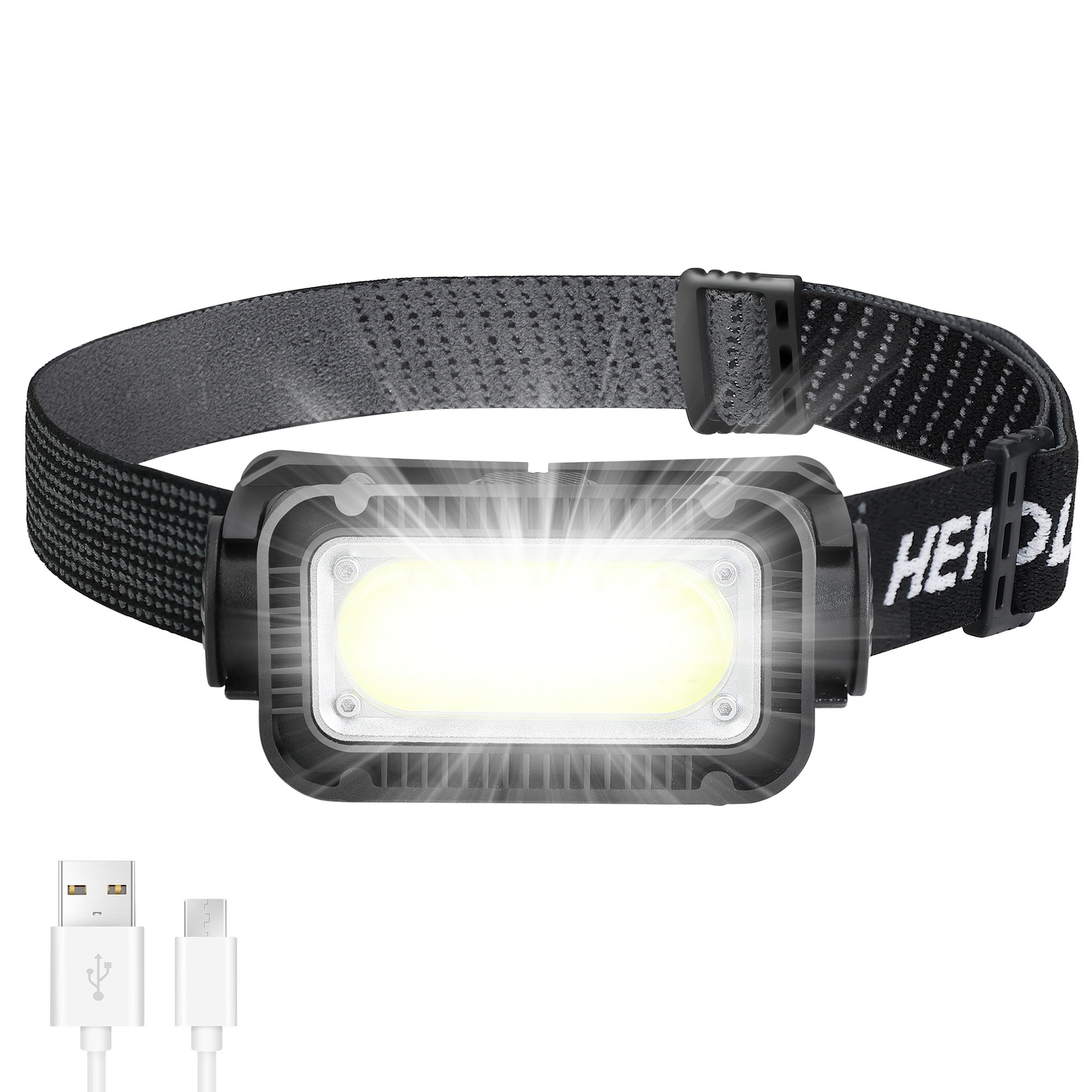 3pcs LED Headlight Lamp Torch CE Camping Induction Headlamp USB Built-in Battery