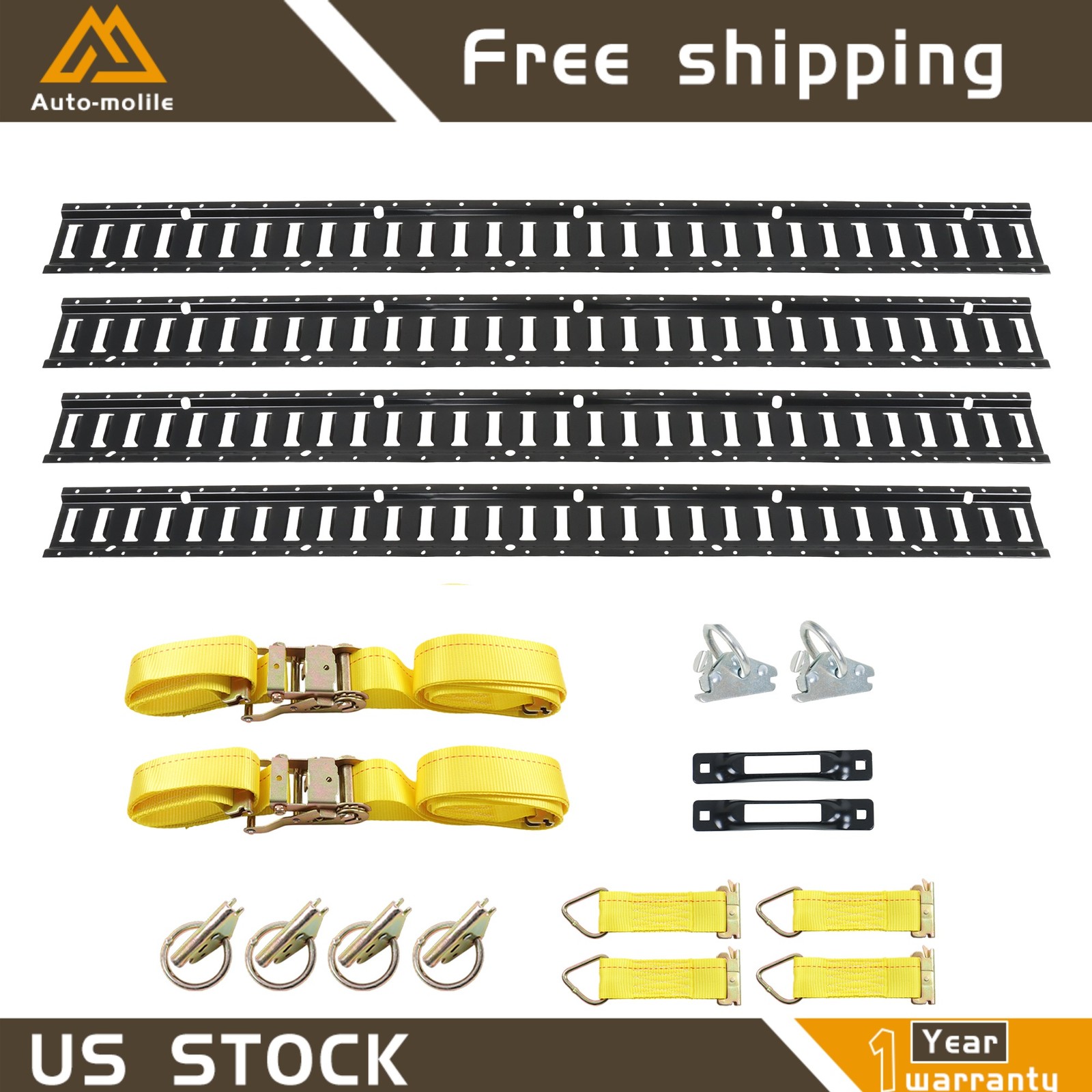 Horizontal Heavy Loads 18 Pack 5'E Track Tie Down Enclosed Trailer For Trucks