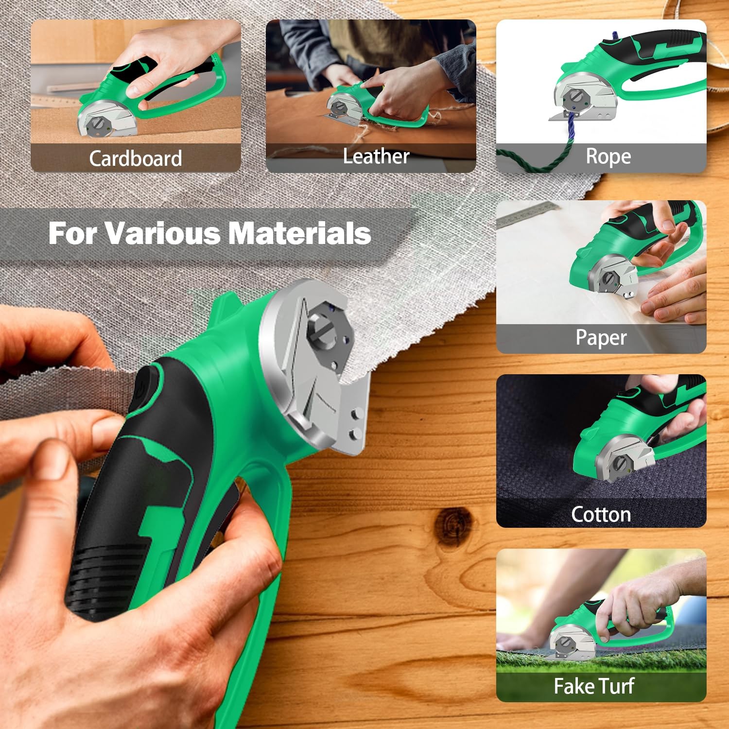 Cordless Electric Scissors, 4V Box Cutter & Cardboard Cutter with 2 Titanium ...