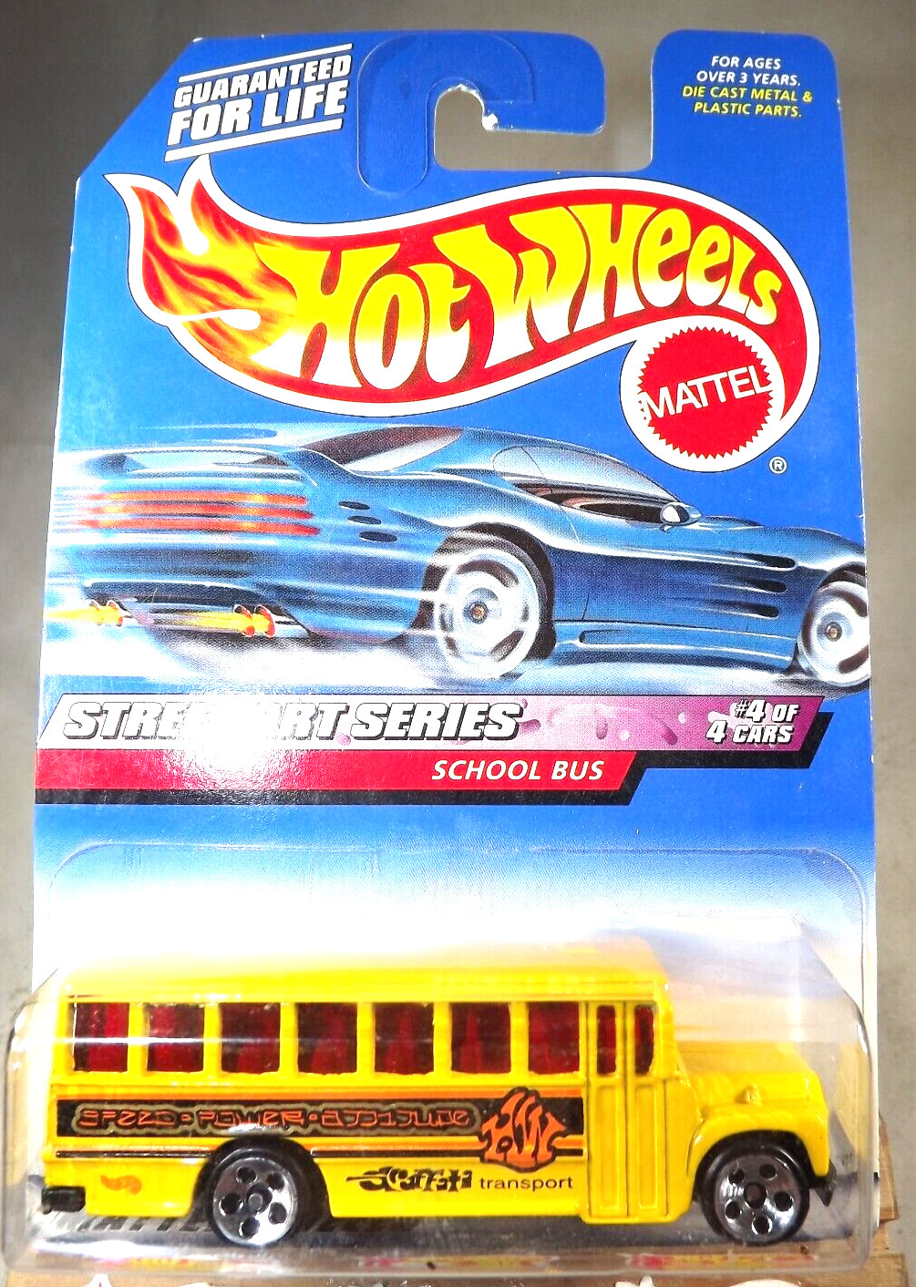 1999 Vintage Hot Wheels #952 Street ART Series 4/4 SCHOOL BUS Yellow wo/BackDoor