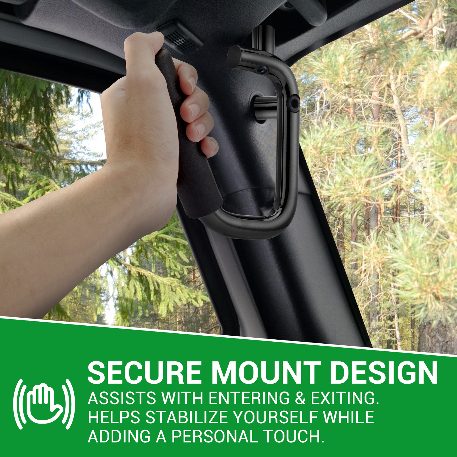 Front Roof Grab Roll Bar Pull Handles Kit For 07-2018 Jeep Wrangler JK Unlimited