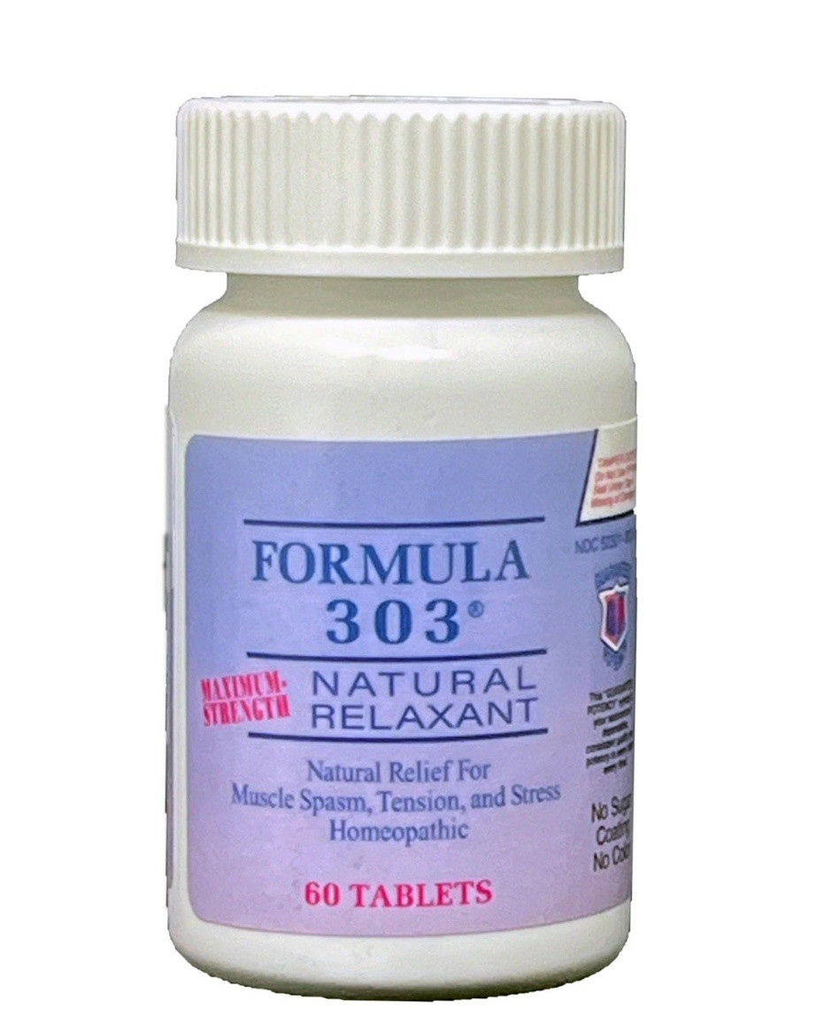 Formula 303 Maximum Strength Natural Muscle Relaxant Spasms Cramps 60Tb Ex06/29