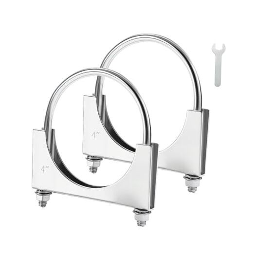 4" Heavy Duty U Bolt Exhaust Clamp, 4 Inch Stainless Steel U Muffler 4.0" 2