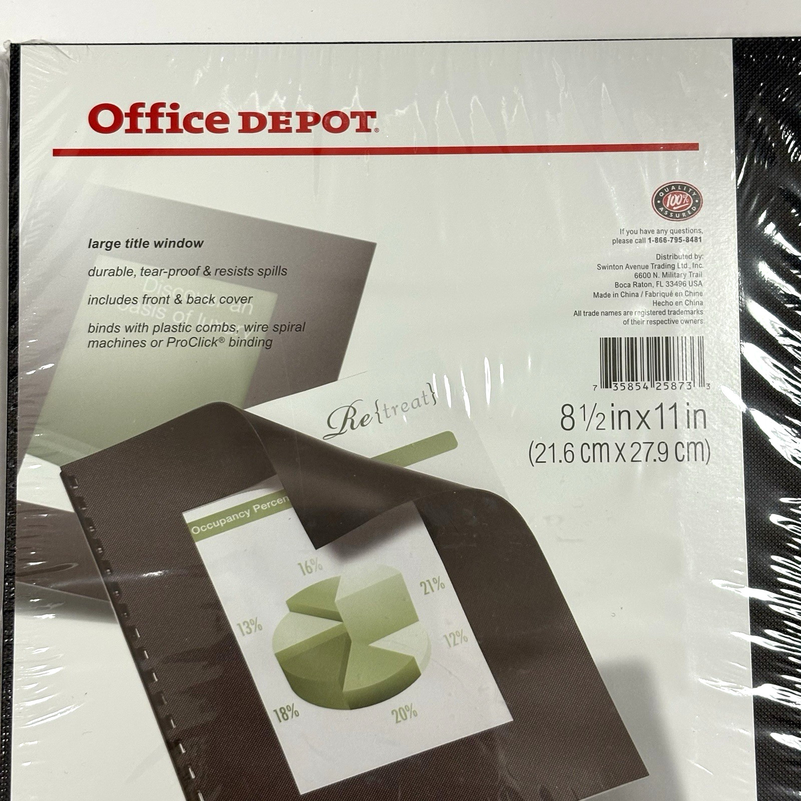 Office Depot Designer Textured Binding Covers, 8.5in. x 11in., Black, Pack of 20