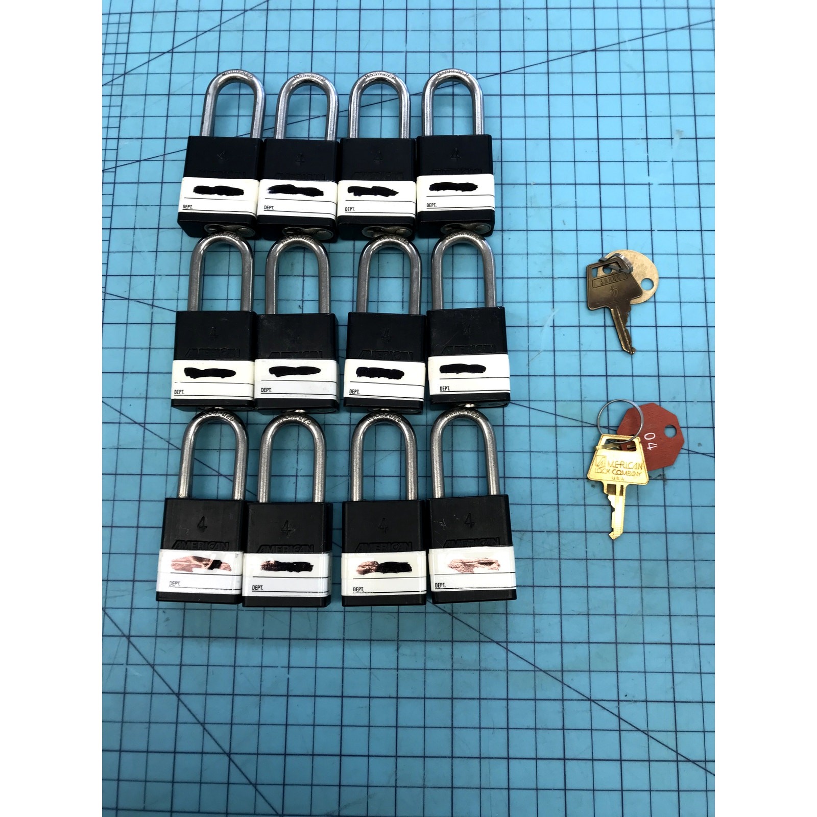 American Lock 1105 Safety Padlock 1-1/2" LOTO Aluminum Keyed #04 Lot of 12