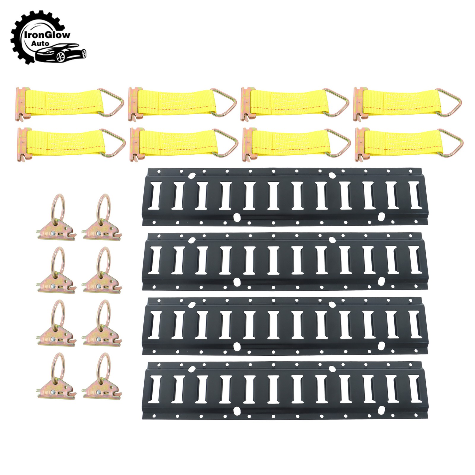 Black 20 Pack 2 Foot E Track Rails, Powder Coated Fit For Cargo Trailer Tie Down
