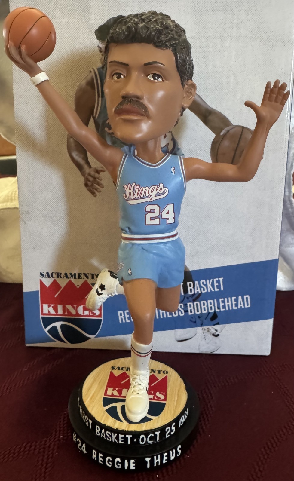 2016 REGGIE THEUS The First Basket 10/25/1985 Bobblehead Sac Kings w/Box NEW