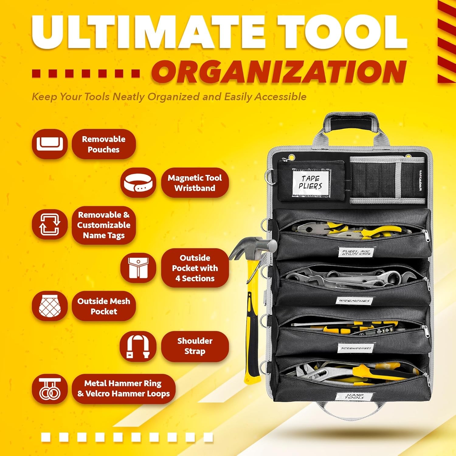Updated Tool Roll up Tool Bag Organizer Advansed Features Tool Roll Bag Organize