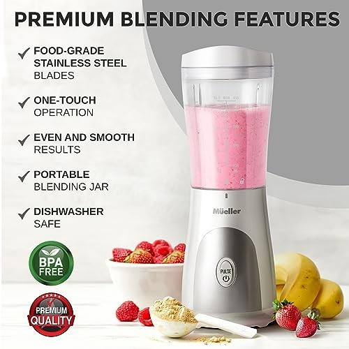 Mueller NutraBlend Elite PB 2200 Single Serve Personal Blender 300W White