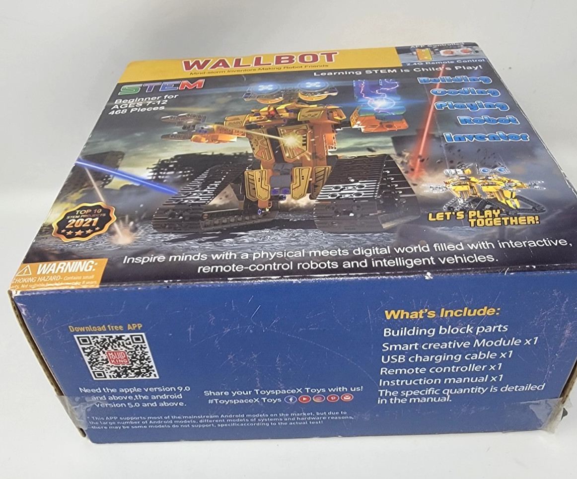 Wallbot Remote Controlled Robot Building Kit STEM 468 Pieces