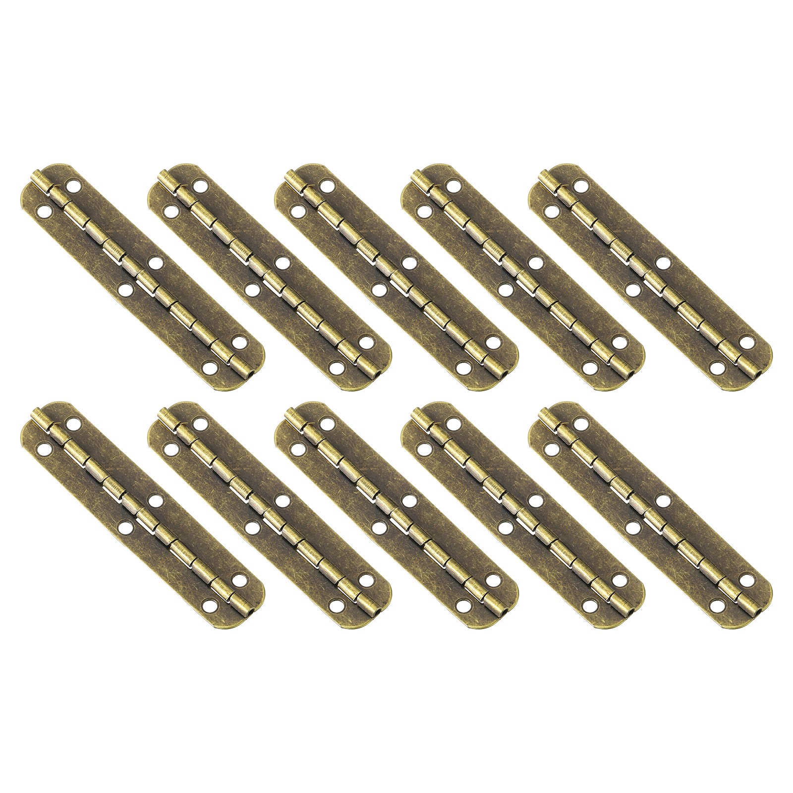 180 Degree Long Folding Butt Hinges with Screws, 65x15mm Bronze, 10 Pcs