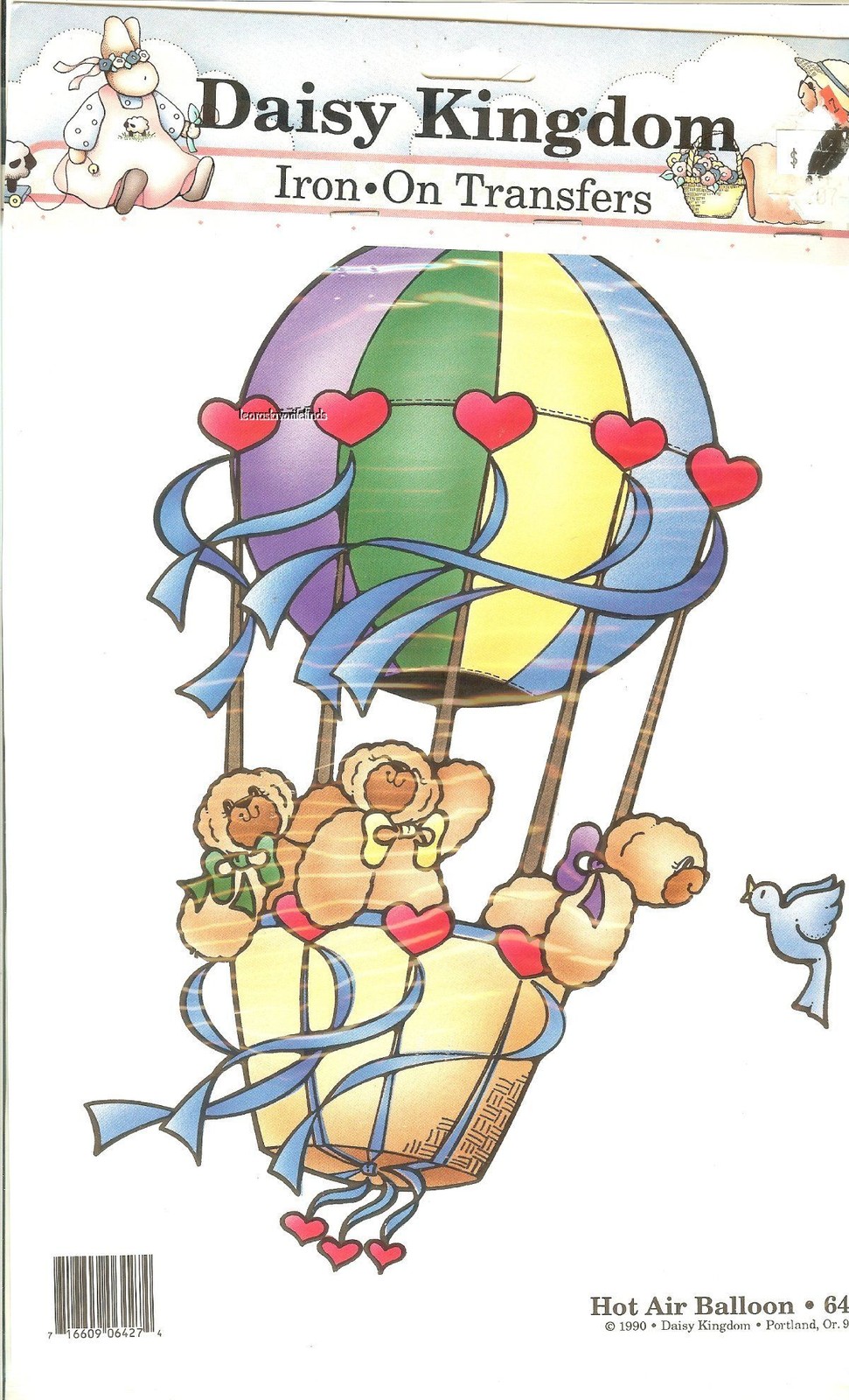 Daisy Kingdom HOT AIR BALLOON Iron-On Transfers #6427 NEW
