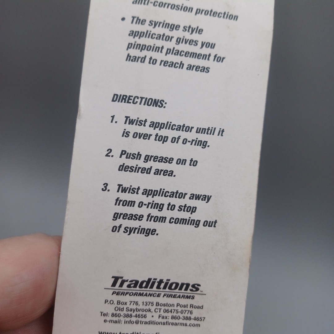 Traditions Performance Firearm #A1580 Breech Plug & Nipple Grease Larger Size