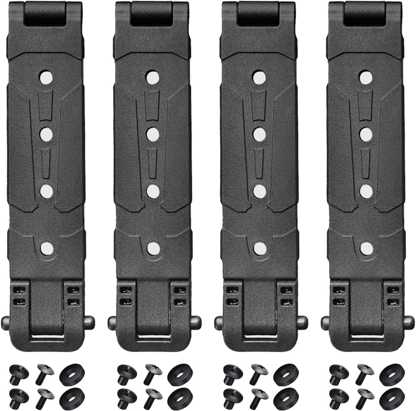 3" Molle Clips 4-Pack, Molle Attachment Clips with Mounting Hardware for Vests