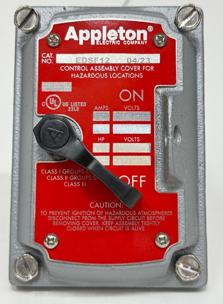 APPLETON EDSF12 + EFSFR1Q + EDS271 = EDS2129 20A Explosionproof Switch Assembly
