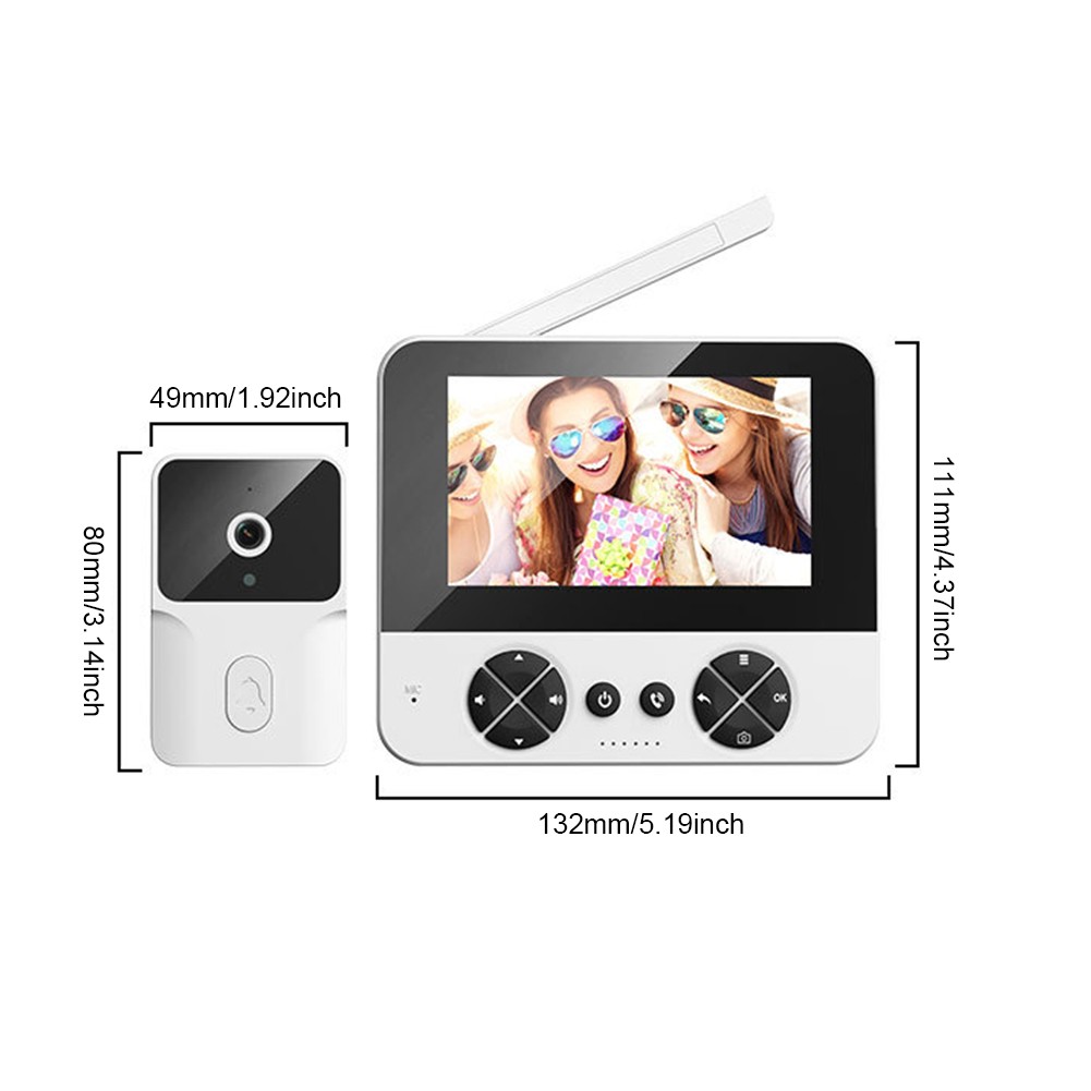 Smart Wireless Video Doorbell Phone Security Camera Door Bell Ring 2.4G Intercom