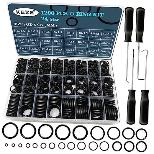 Pcs 24 Size Universal Rubber O-Ring Assortment Kit with 4-Piece Precision 1200