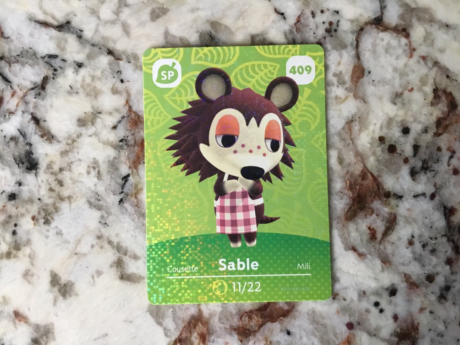 SABLE 409 Animal Crossing Amiibo Authentic Nintendo Mint Card From Series 5