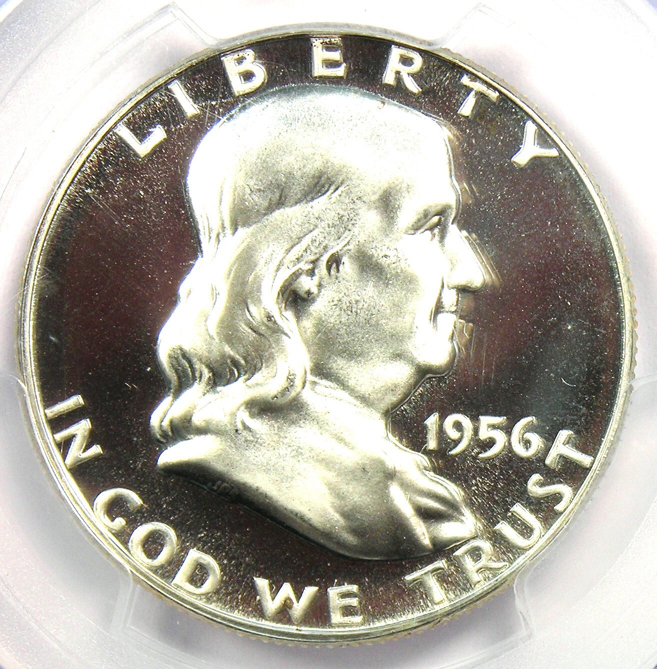 1956 PROOF Franklin Half Dollar 50C - PCGS PR68 Deep Cameo (PF68) - $600 Value