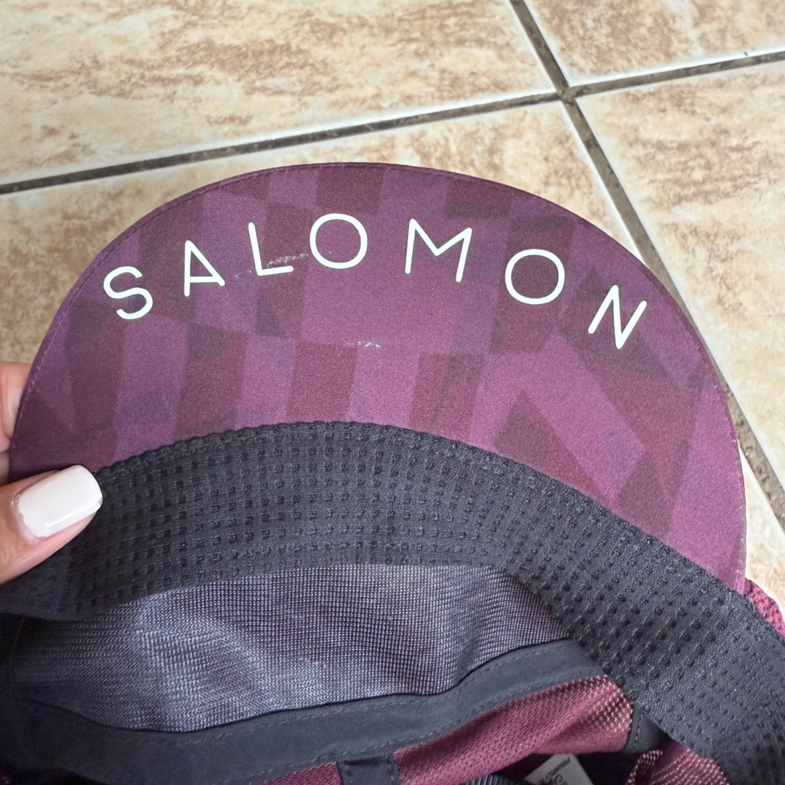 Salomon Purple Running Hat Cap Performance Adjustable Sport OSFA