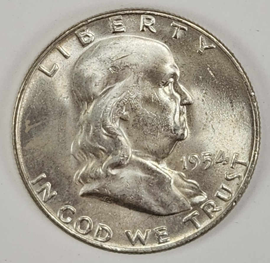 1954 D Franklin Half Dollar - Silver - Uncirculated Denver