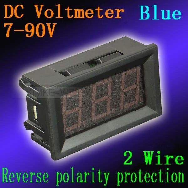 DC 7-90V Blue LED Digital Voltmeter Voltage Panel Meter