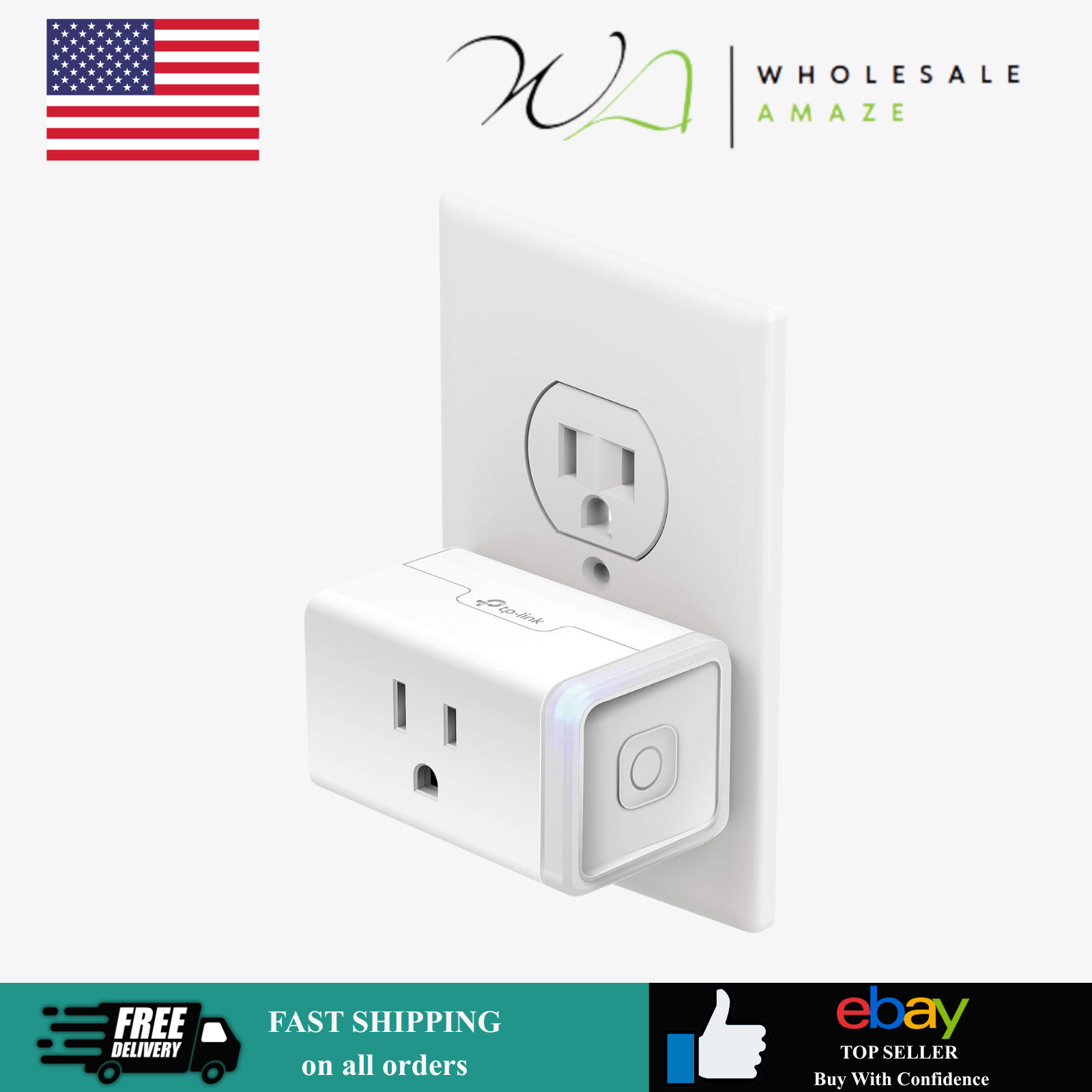 Kasa Smart Plug Mini with Energy Monitoring, Smart Home Wi-Fi Outlet Works