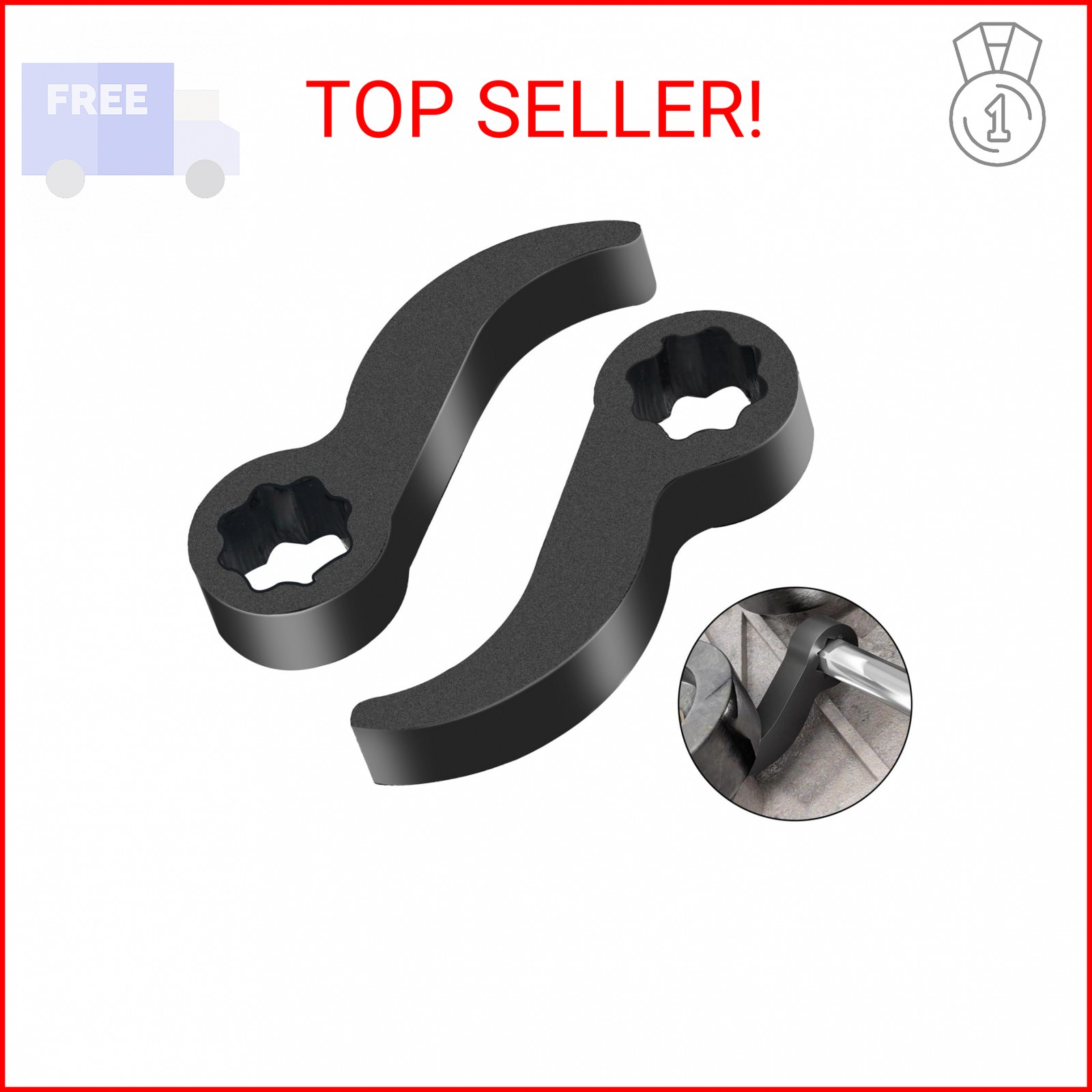 SQEJWSI 2Pcs Pry Bar Wrench Adapter & Ratchet Pry Bar Attachment for 1/2" 8pt Sq